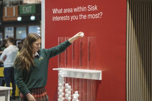 Two graduates chatting